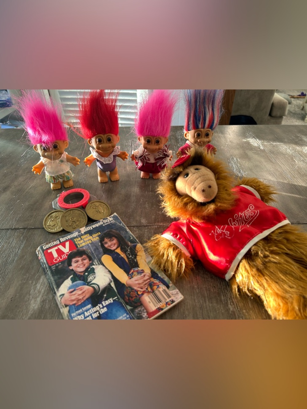 Rare vintage 80/90s collectors lot troll dolls,ALF hand puppet,power rangers